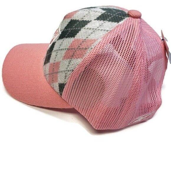 Reebok Las Vegas Raiders Pink Argyle Embroidered Cap Hat Adjustable Mesh… - Picture 5 of 7